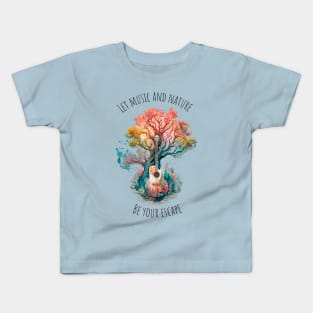 Acoustic Guitar Tree of Life |Gift for Guitar Player | Nature Guitarist | Motivational quotes Kids T-Shirt